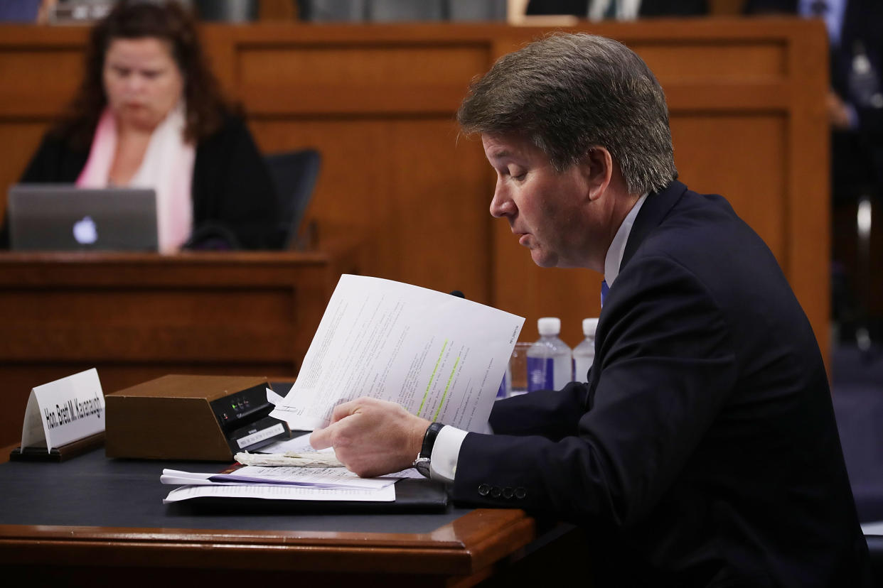 Supreme Court nominee Brett Kavanaugh testifying before the Senate Judiciary Committee on Sept. 5, 2018, in Washington, D.C. (Photo: Chip Somodevilla/Getty Images)