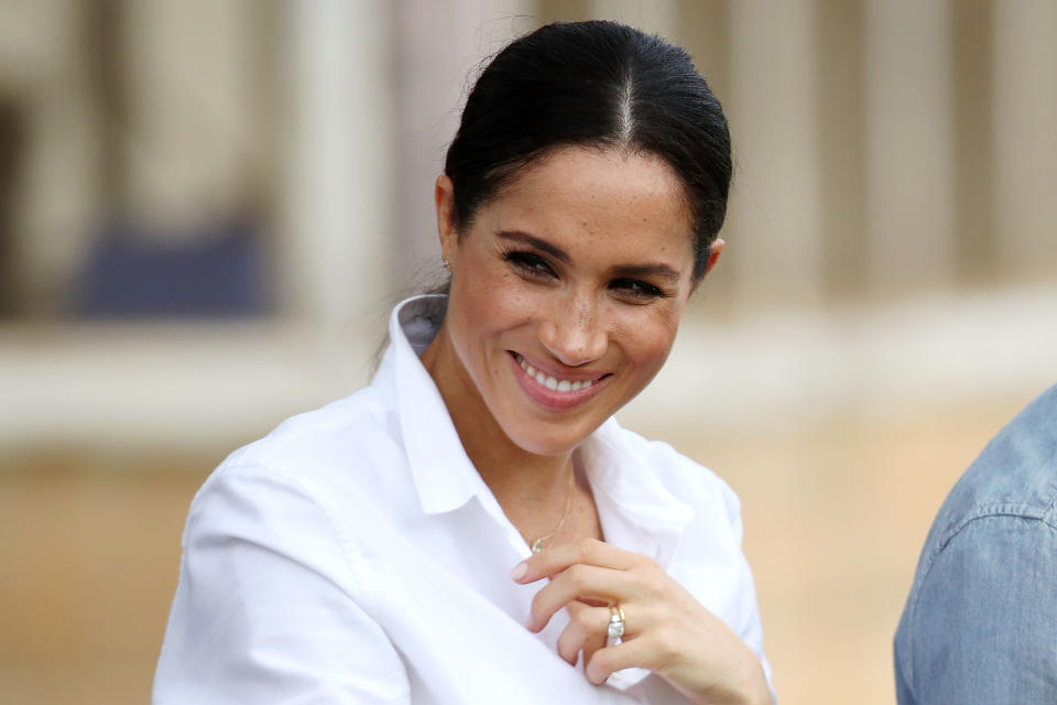 Meghan is thought to be around four months pregnant (PA)