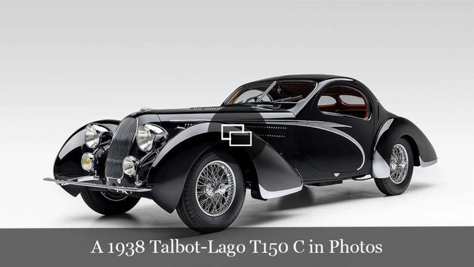 A 1938 Talbot-Lago T150 C Lago Spéciale Teardrop Coupé.