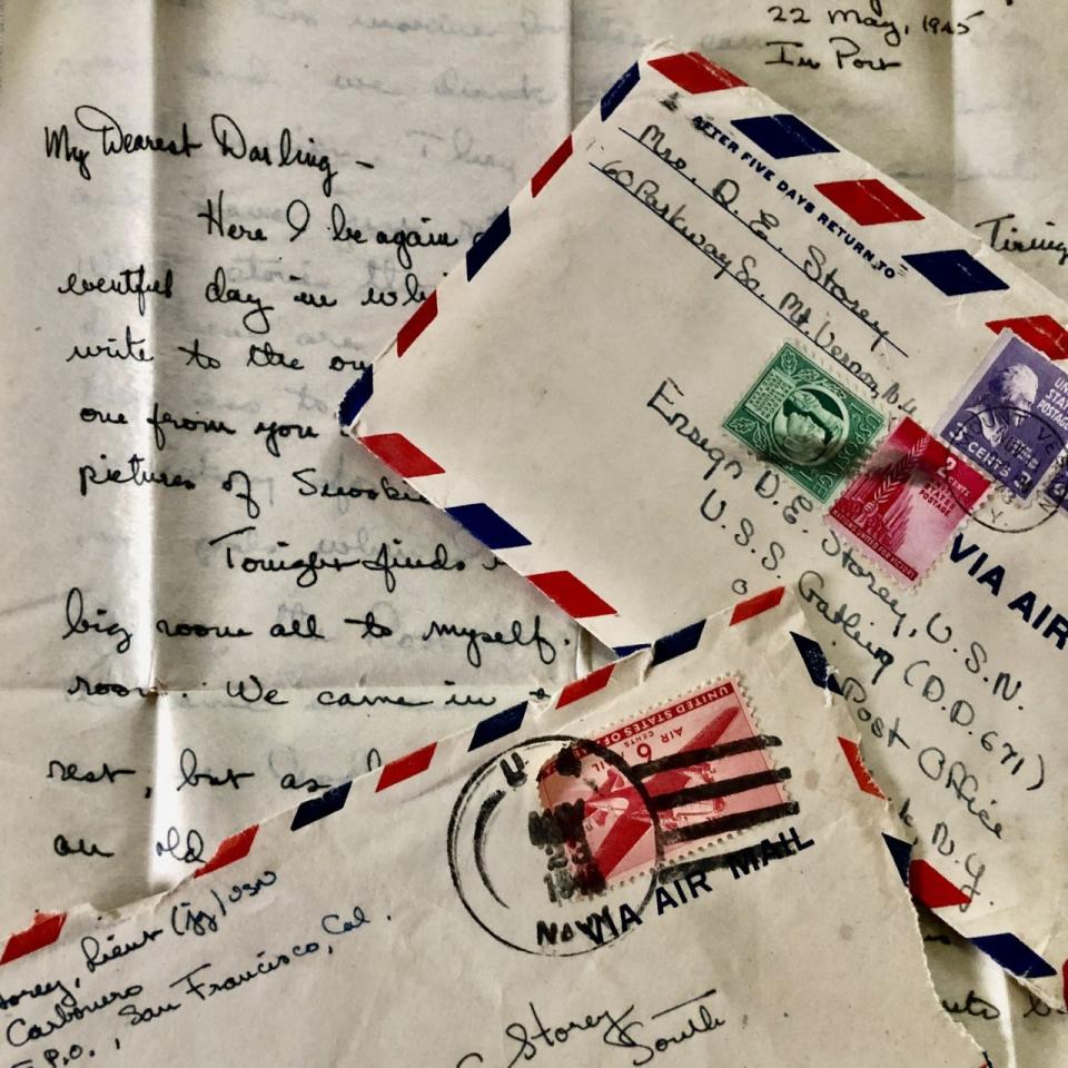 Letters written by Donald and Margery Storey when World War II kept them apart. He was at sea most of the time. [Courtesy of Lisa Franco]