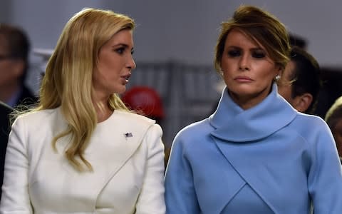 Ivanka Trump and Melania Trump on inauguration day - Credit: NICHOLAS KAMM/AFP/Getty Images