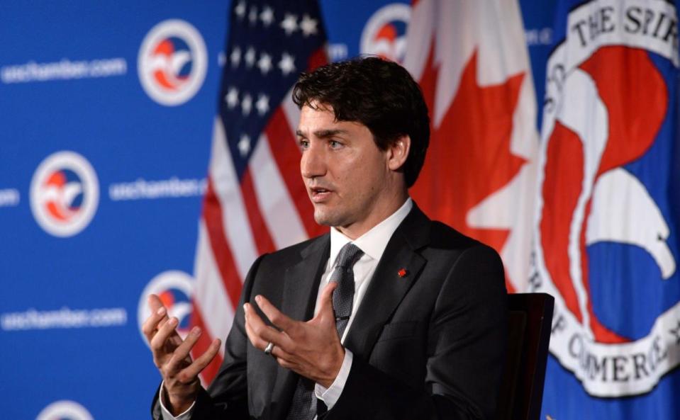 Prime Minister Justin Trudeau takes part in a question and answer session at the United States Chamber of Commerce in Washington, D.C., on Thursday, March 31, 2016. THE CANADIAN PRESS/Sean Kilpatrick