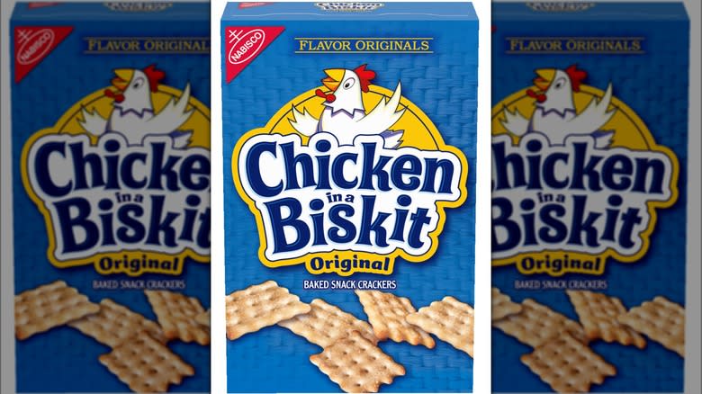 Chicken in a Biskit crackers box