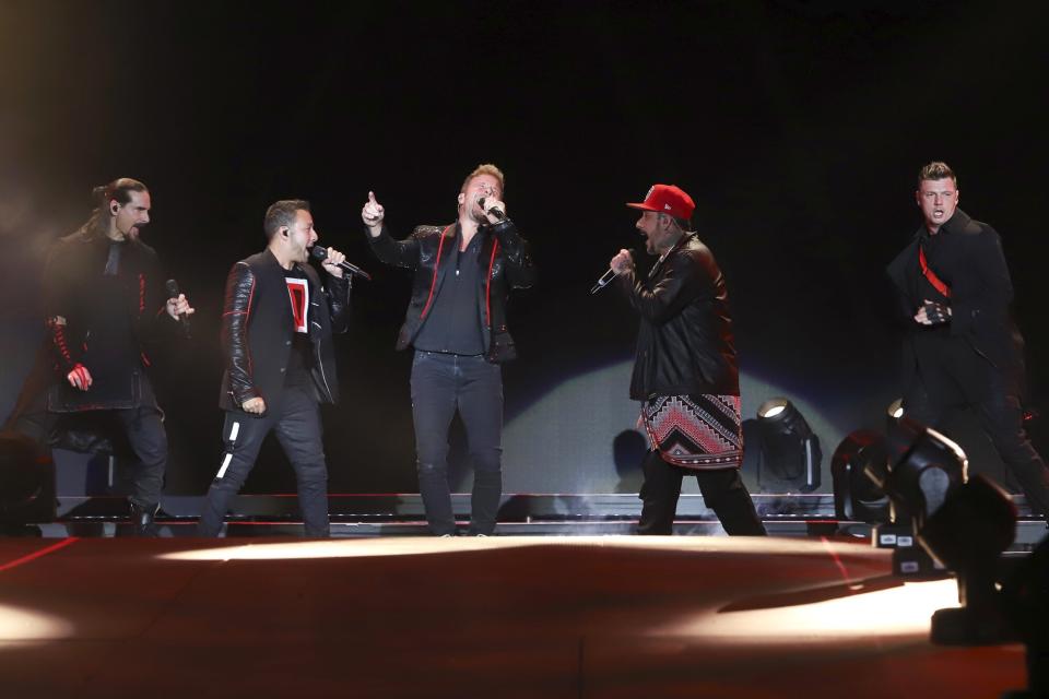 Backstreet Boys performing during first edition of Tecate Emblema 2022 at Autodromo Hermanos Rodriguez, on May 13 2022 in Mexico City, Mexico.