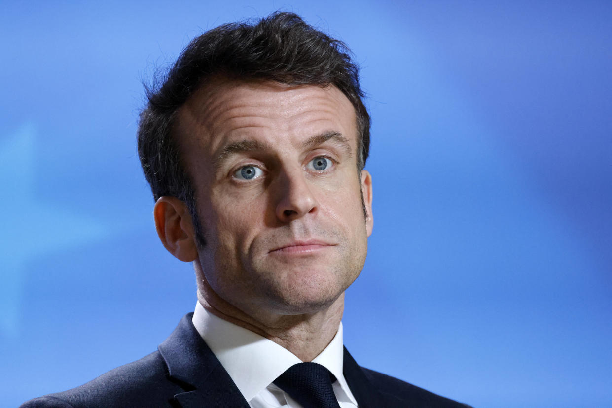 Emmanuel Macron photographié en marge du sommet européen à Bruxelles le 10 février