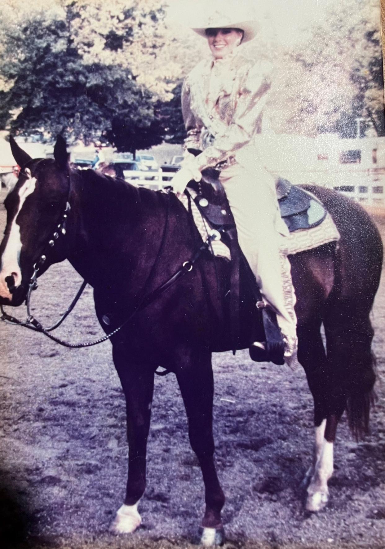 Dawn Papcun is pictured competing in the Cowgirl Queen contest at the Iowa State Fair.