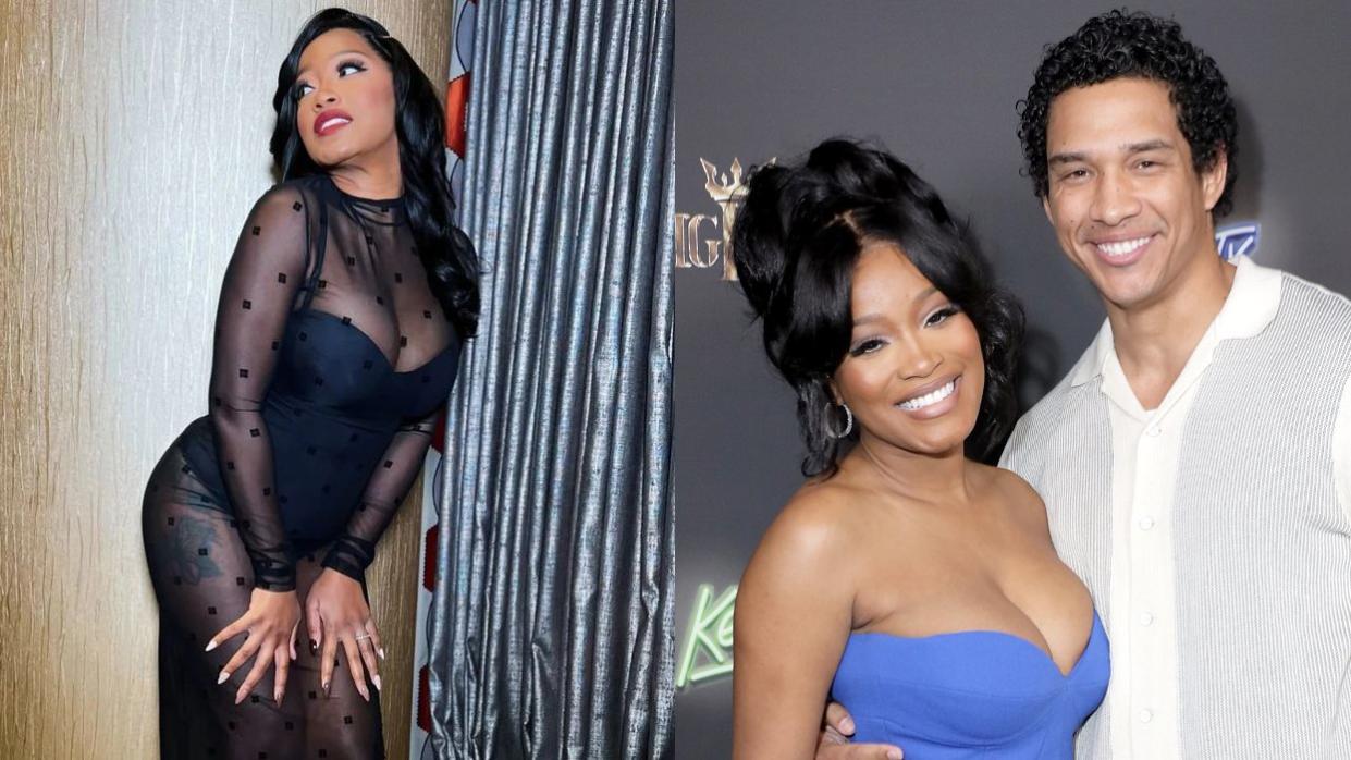 Keke Palmer in dress & keke Palmer and Darious Jackson on the recarpet