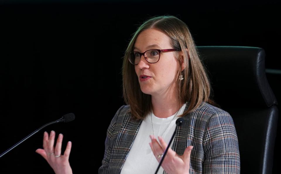 Liberal member of Parliament Karina Gould appears as a witness at the Public Inquiry Into Foreign Interference in Federal Electoral Processes and Democratic Institutions in Ottawa on Wednesday, April 10, 2024.