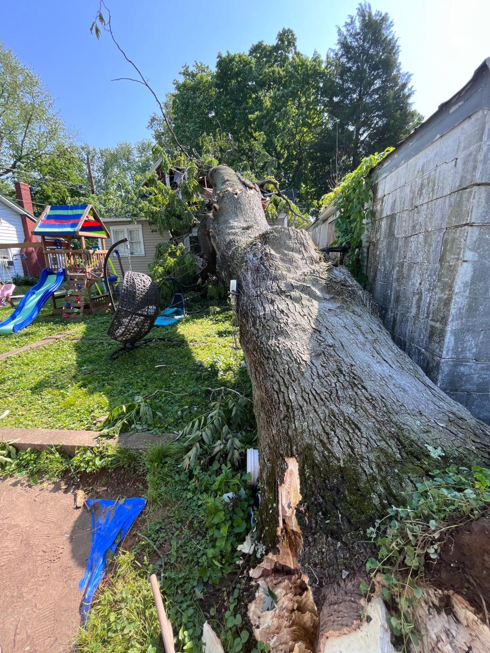 Storm damage in Mount Carmel, Illinois.