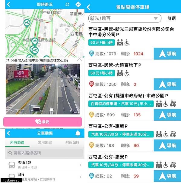 民眾可下載台中交通網APP查詢即時交通資訊。