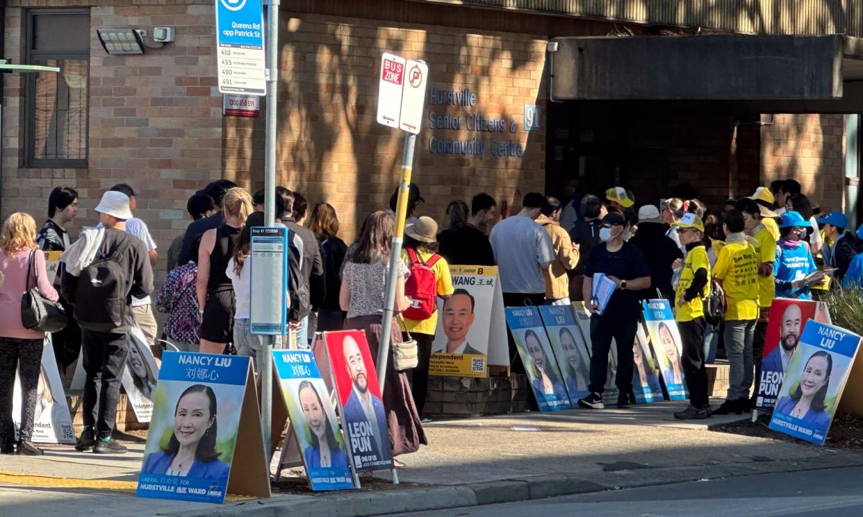 <span>Voting at the Hurstville Senior citizens and community centre on Saturday.</span><span>Photograph: Richard Milnes/Rex/Shutterstock</span>