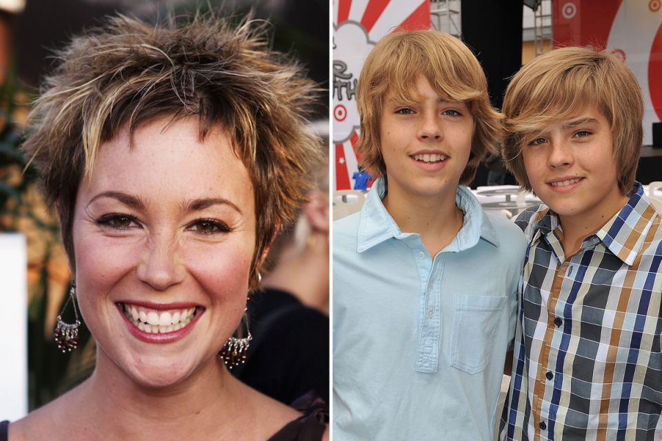 Kim Rhodes, Cole (left) and Dylan Sprouse (Getty Images)