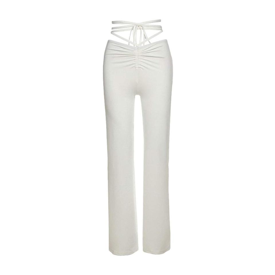 high waist white pants