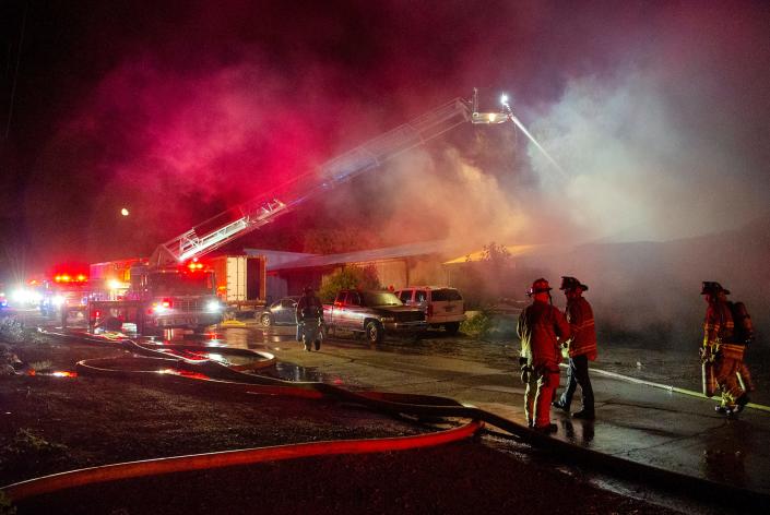 Wichita Falls firefighters battled a two-alarm warehouse fire Friday morning on E. Fort Worth Street.