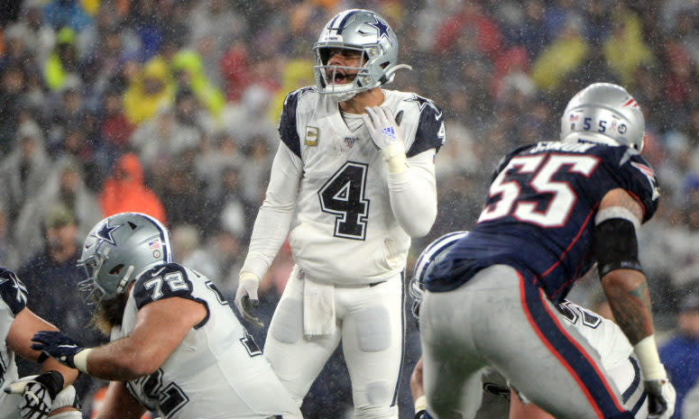 Dak Prescott during Cowboys vs. Patriots in Gillette Stadium on Nov. 24.