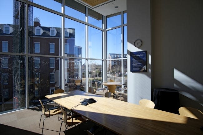 Picturesque campus views are offered by this conference room in a newer building on Chesapeake Energy's campus. [Doug Hoke/The Oklahoman]