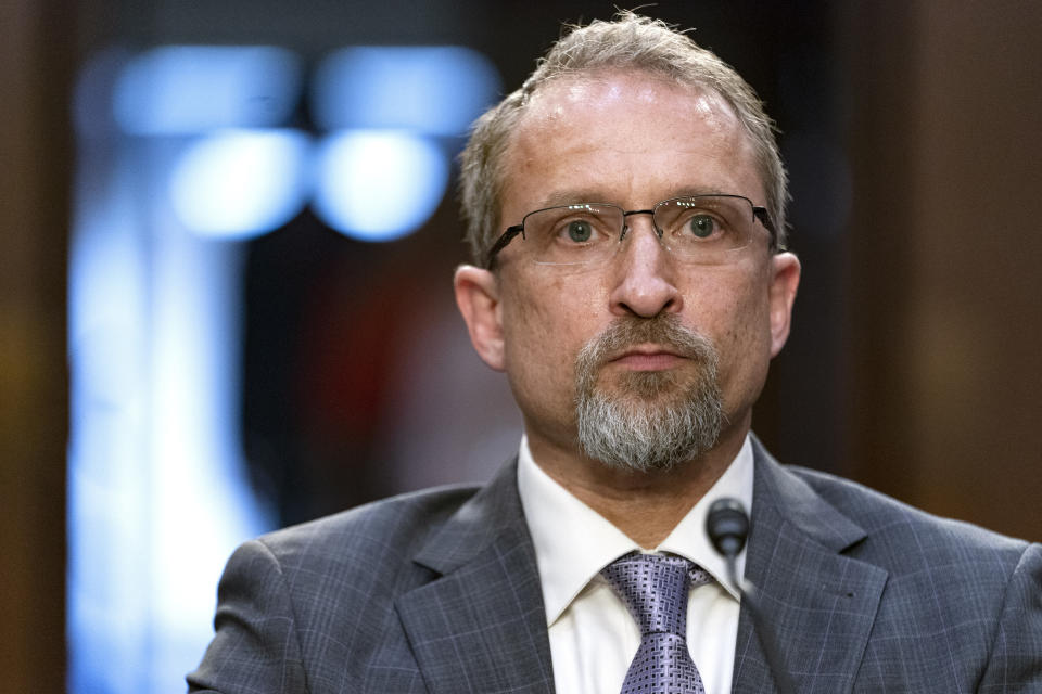 CORRECTS SPELLING FROM PETER TO PEITER - Twitter whistleblower Peiter Zatko testifies to a Senate Judiciary hearing examining data security at risk, Tuesday, Sept. 13, 2022, in Washington. (AP Photo/Jacquelyn Martin)