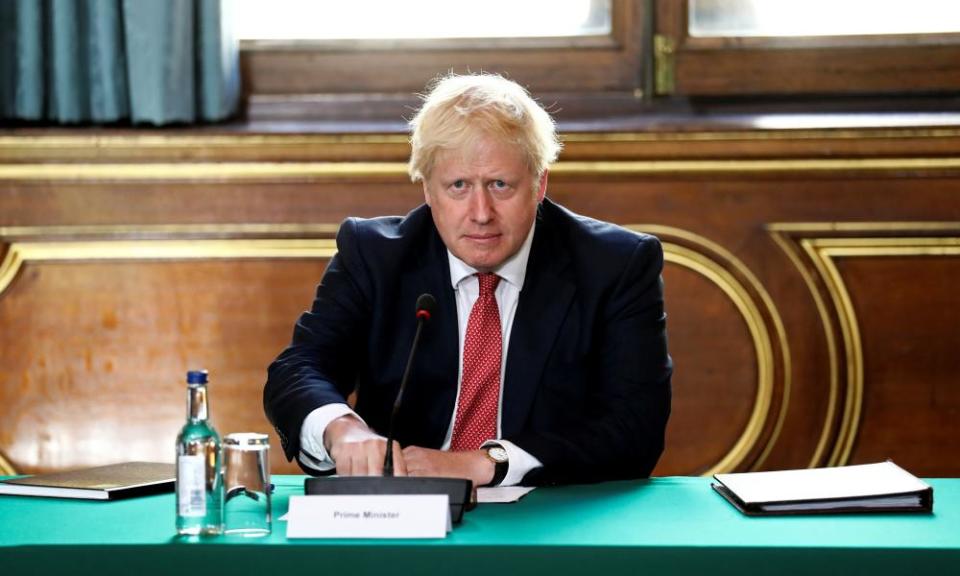 Boris Johnson at a cabinet meeting