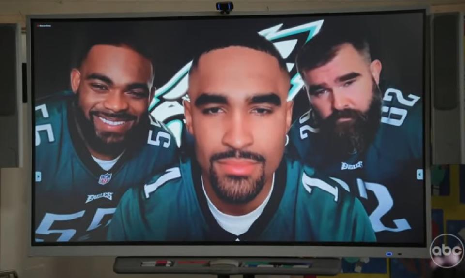 Abbott Elementary Jalen Hurts Jason Kelce Brandon Graham