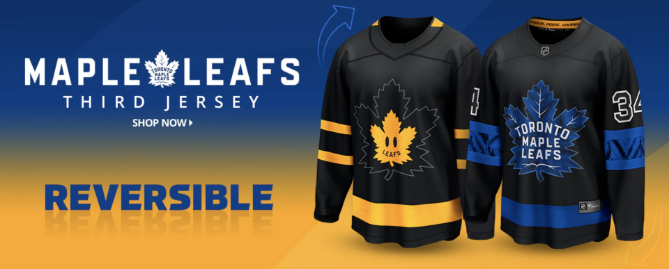 Toronto Maple Leafs reversible Next Gen jerseys