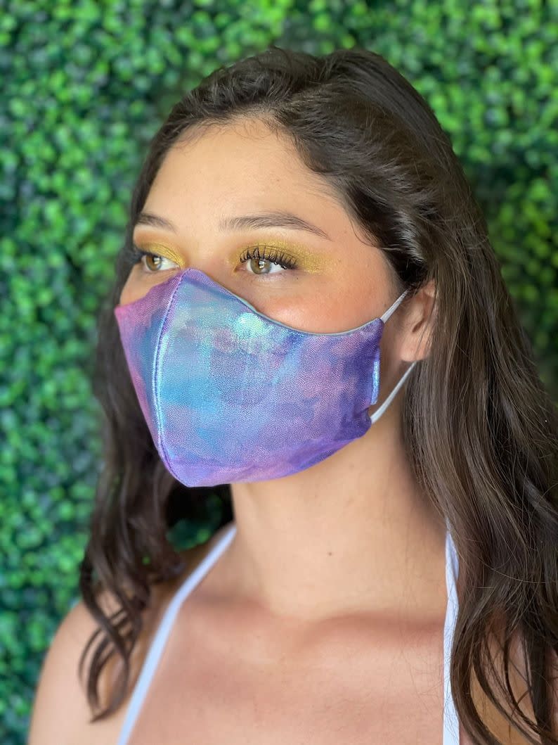 <p><strong>CynababySwimwear</strong></p><p>etsy.com</p><p><strong>$13.20</strong></p><p>Were those first shiny masks not wild enough for you? Then grab this three-layer showstopper, which would look at home on everyone from mermaids to aliens to Jem and the Holograms.</p>