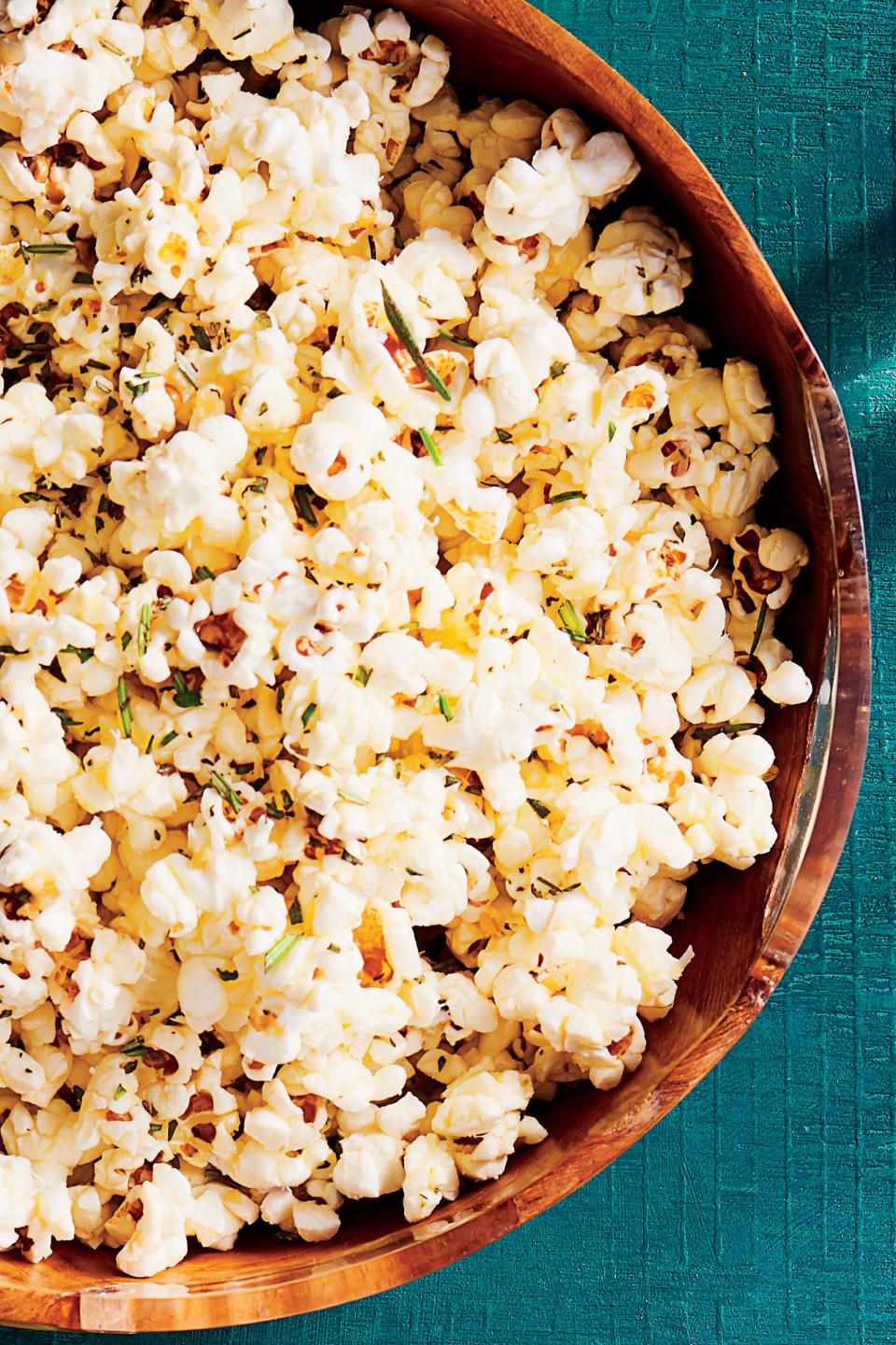 Olive Oil Popcorn with Garlic and Rosemary