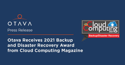 Otava receives the Backup and Disaster Recovery Award 2021 from Cloud Computing Magazine