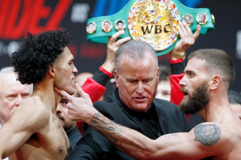 Clash: There is no love lost between heated rivals David Benavidez and Caleb Plant (Getty Images)