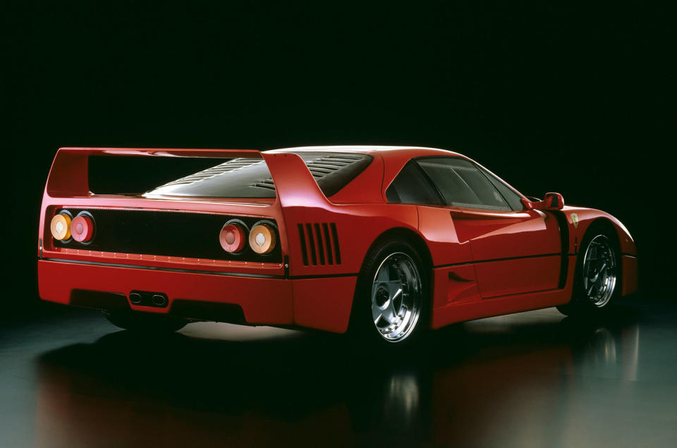 <p>Possibly the greatest Ferrari ever and a seminal supercar, this was the last Maranello machine to be developed and unveiled before Enzo Ferrari died. It celebrated 40 years of the company and thanks to its 478bhp twin-turbo V8 it was the first Ferrari capable of cracking 200mph.</p>