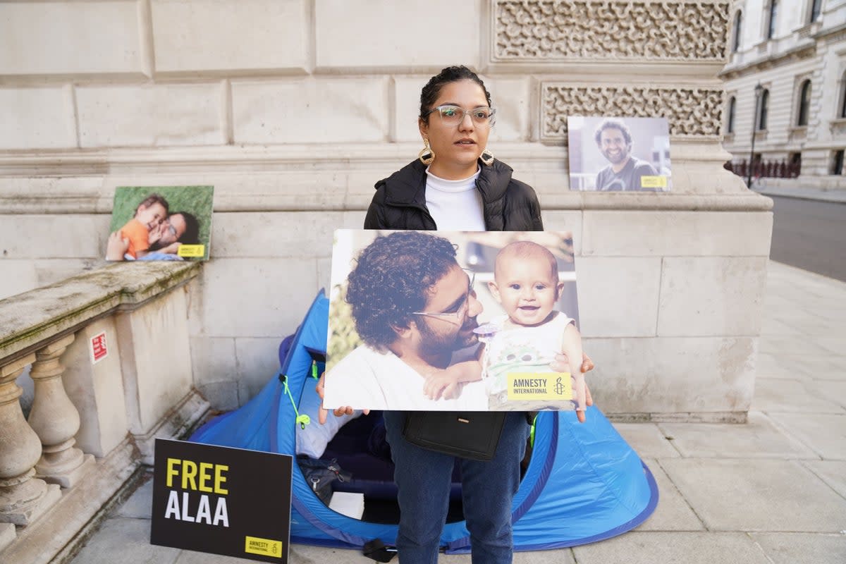 Sanaa Seif, the sister of writer Alaa Abd El-Fattah (Stefan Rousseau/PA) (PA Wire)