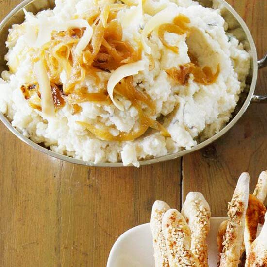 Coax a caramelized flavor out of onions simply by cooking them in butter until they are soft and golden brown. Add them to mashed potatoes for a holiday side dish that will have dinner guests raving.