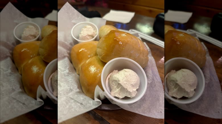 Basket of rolls at Texas Roadhouse 