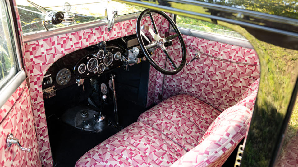 The interior of a 1931 Avions Voisin C14 "Chartre" automobile.