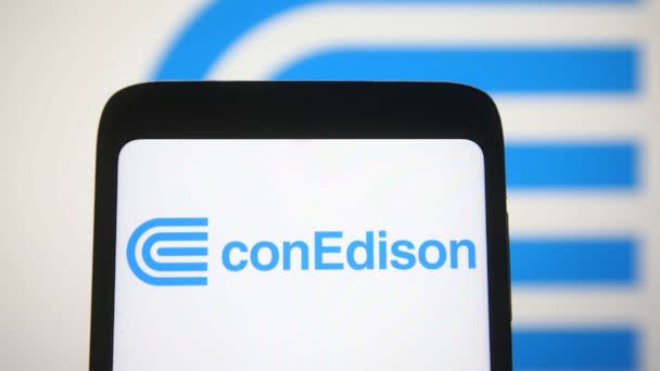 PHOTO: Consolidated Edison commonly known as Con Edison or ConEd, energy company's logo is seen on a smartphone. (SOPA Images/LightRocket via Getty Images)