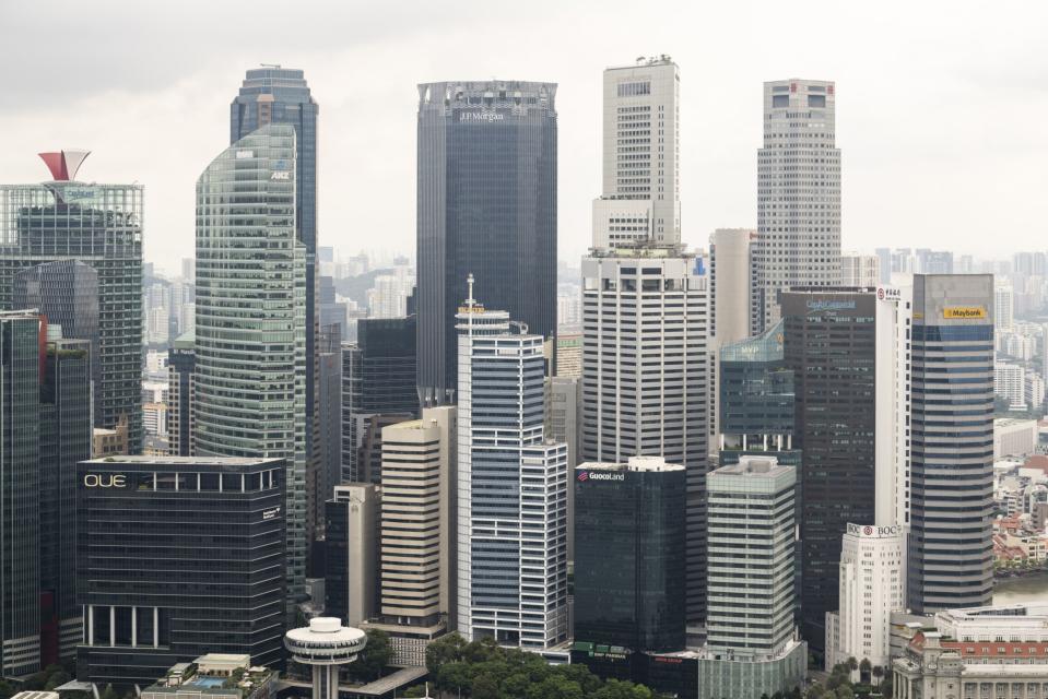 The skyline of Central Business District in Singapore, on Monday, May 16, 2022. (Ore Huiying/Bloomberg)