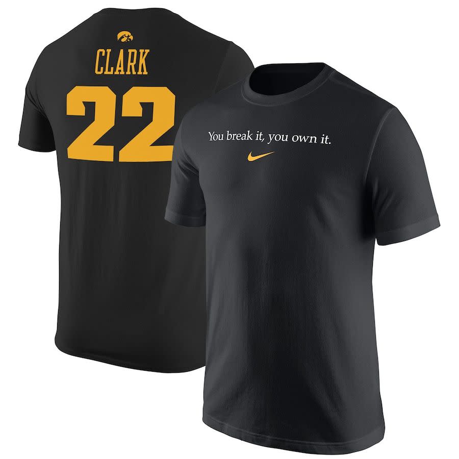 <p><a href="https://go.redirectingat.com?id=74968X1596630&url=https%3A%2F%2Fwww.fanatics.com%2Fcollege%2Fiowa-hawkeyes%2Ft-shirts%2Fcaitlin-clark-iowa-hawkeyes-nike-unisex-record-breaking-t-shirt-black%2Fo-38%2Bt-67079956%2Bd-86333513%2Bf-4637200145%2Bz-9-2888582363%3F_s%3DGPA_CA%26sku%3D204372600&sref=https%3A%2F%2Fwww.womenshealthmag.com%2Flife%2Fa60203569%2Fcaitlin-clark-net-worth%2F" rel="nofollow noopener" target="_blank" data-ylk="slk:Shop Now;elm:context_link;itc:0;sec:content-canvas" class="link rapid-noclick-resp">Shop Now</a></p><p>Caitlin Clark Iowa Hawkeyes Nike Unisex Record Breaking T-Shirt</p><p>fanatics.com</p><p>$34.99</p>