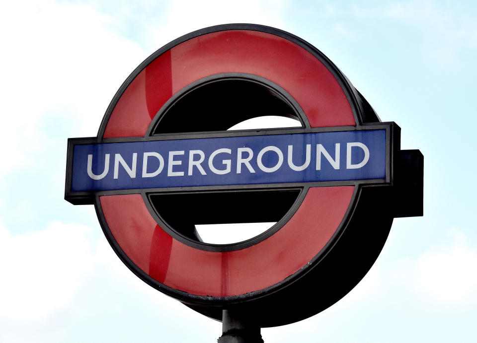 File photo dated 06/02/18 of a London Underground sign. Tube passengers will have access to the 4G network anywhere on the London Underground by the mid-2020s, Transport for London (TfL) has revealed.