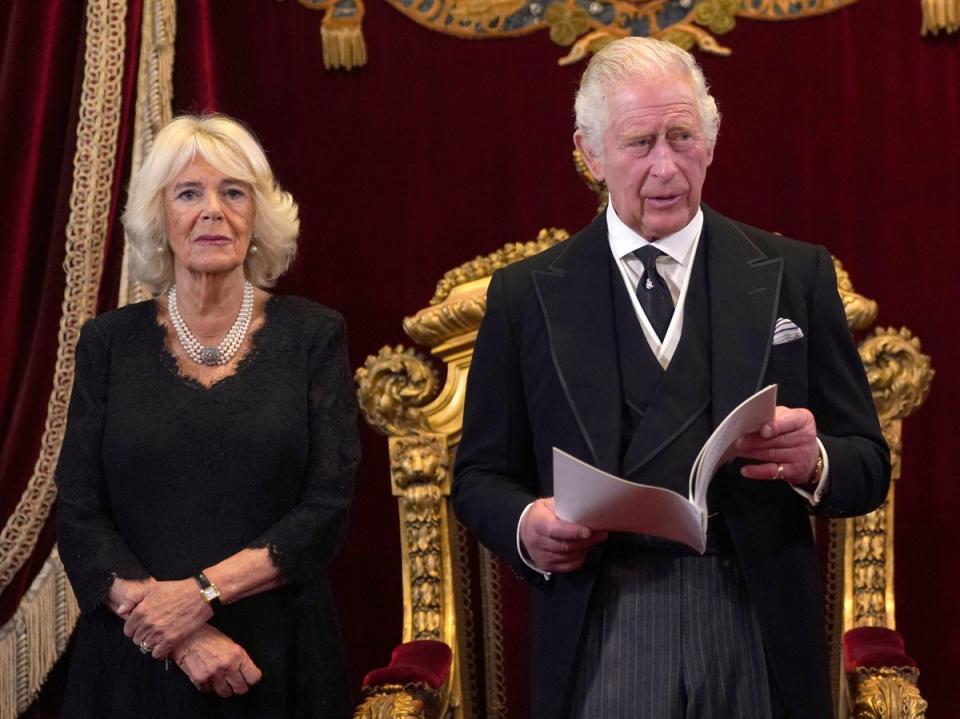 In a tribute to his late mother, the King will lead Wednesday’s procession behind the gun carriage carrying her coffin to Westminster Hall (Victoria Jones/WPA Pool/Getty Images)