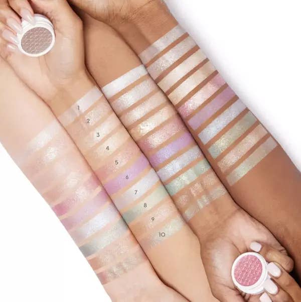 Makeup shades on arms with different skin tones