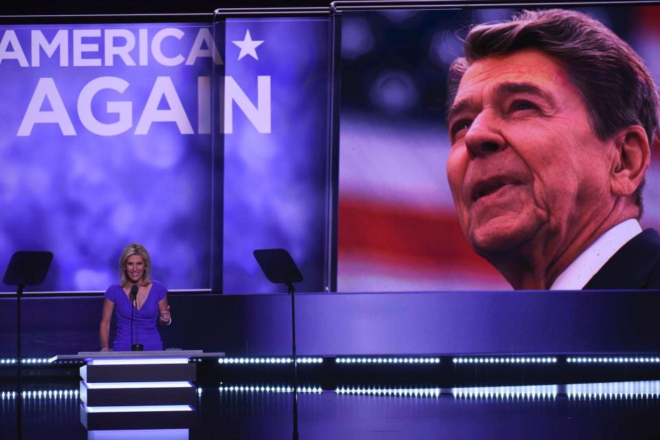 Radio host Laura Ingraham addresses the Republican National Convention on Wednesday, July 20, 2016.