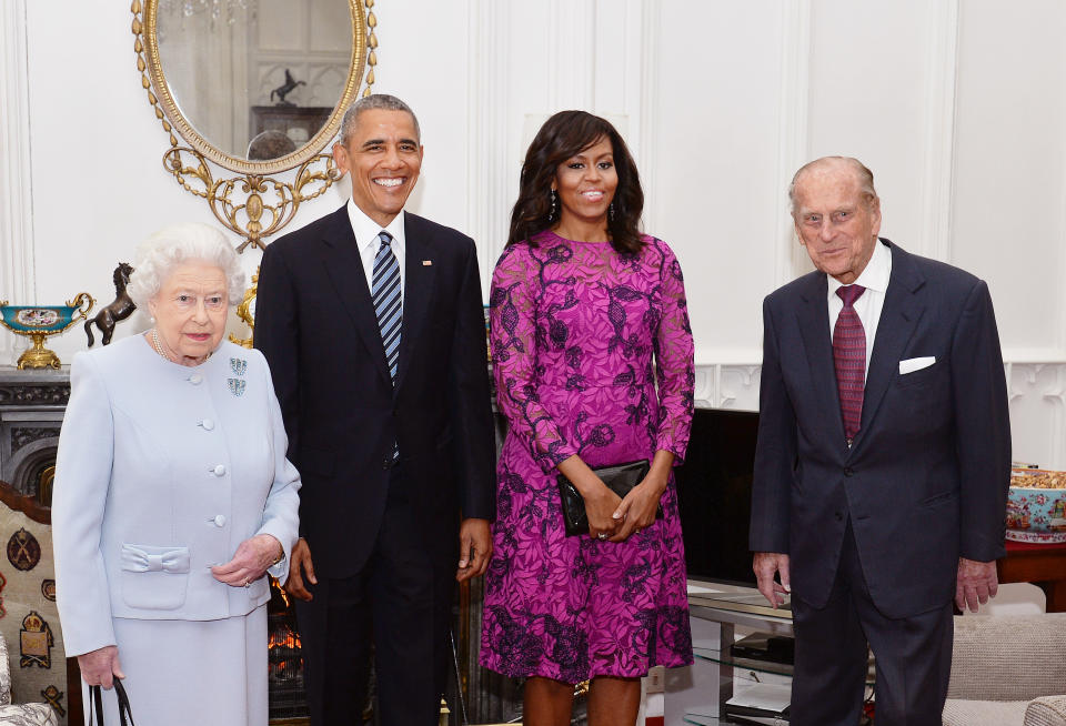 The Queen, Barack and Michelle Obama and the Duke of Edinburgh in 2016 (Photo: Getty)