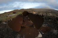 The ruins of a former U.S. World War II era base are seen at Punta Albemarle in Isabela island at Galapagos National Park August 22, 2013. (REUTERS/Jorge Silva)