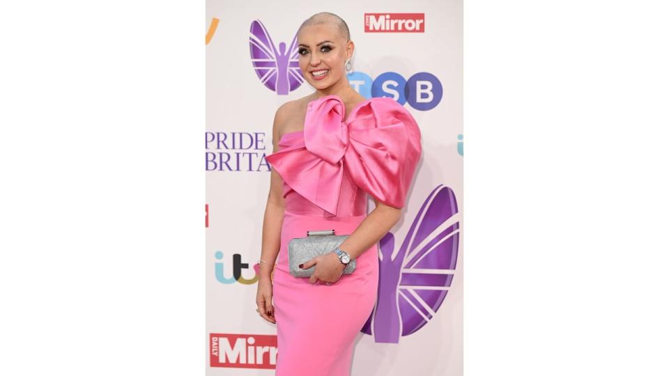 Amy in pink dress at the Pride Of Britain Awards 2023 