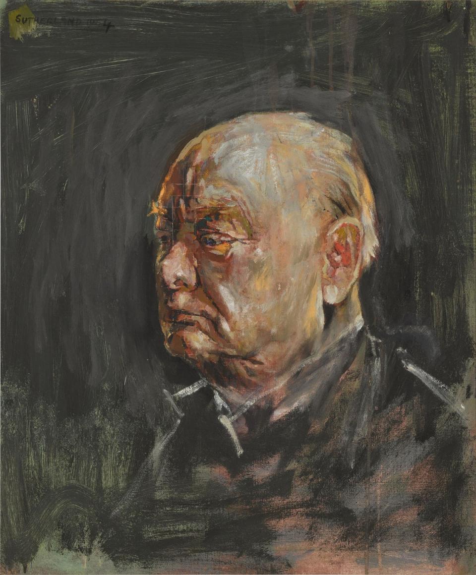 Graham Sutherland's study of Winston Churchill for his controversial portrait (Sotheby's)