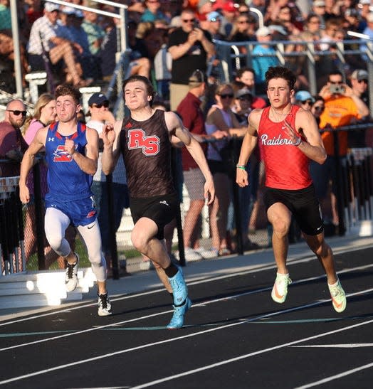 Eli Thorson qualified for the state co-ed track meet in four events for the Roland-Story boys at the 2A qualifying meet in Monroe May 12.