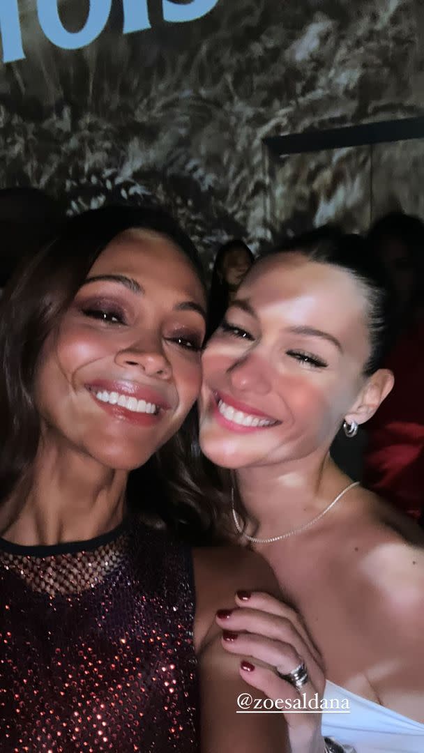 Carolina Ardohain compartió una selfie con la actriz Zoe Saldana