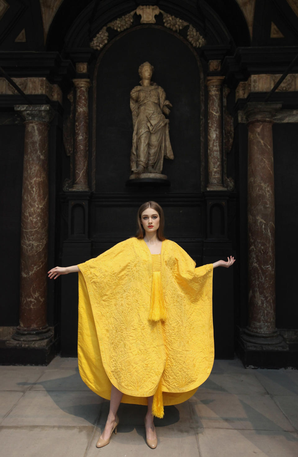 A Golden Spider Silk Cape Is Unveiled At The Victoria And Albert Museum