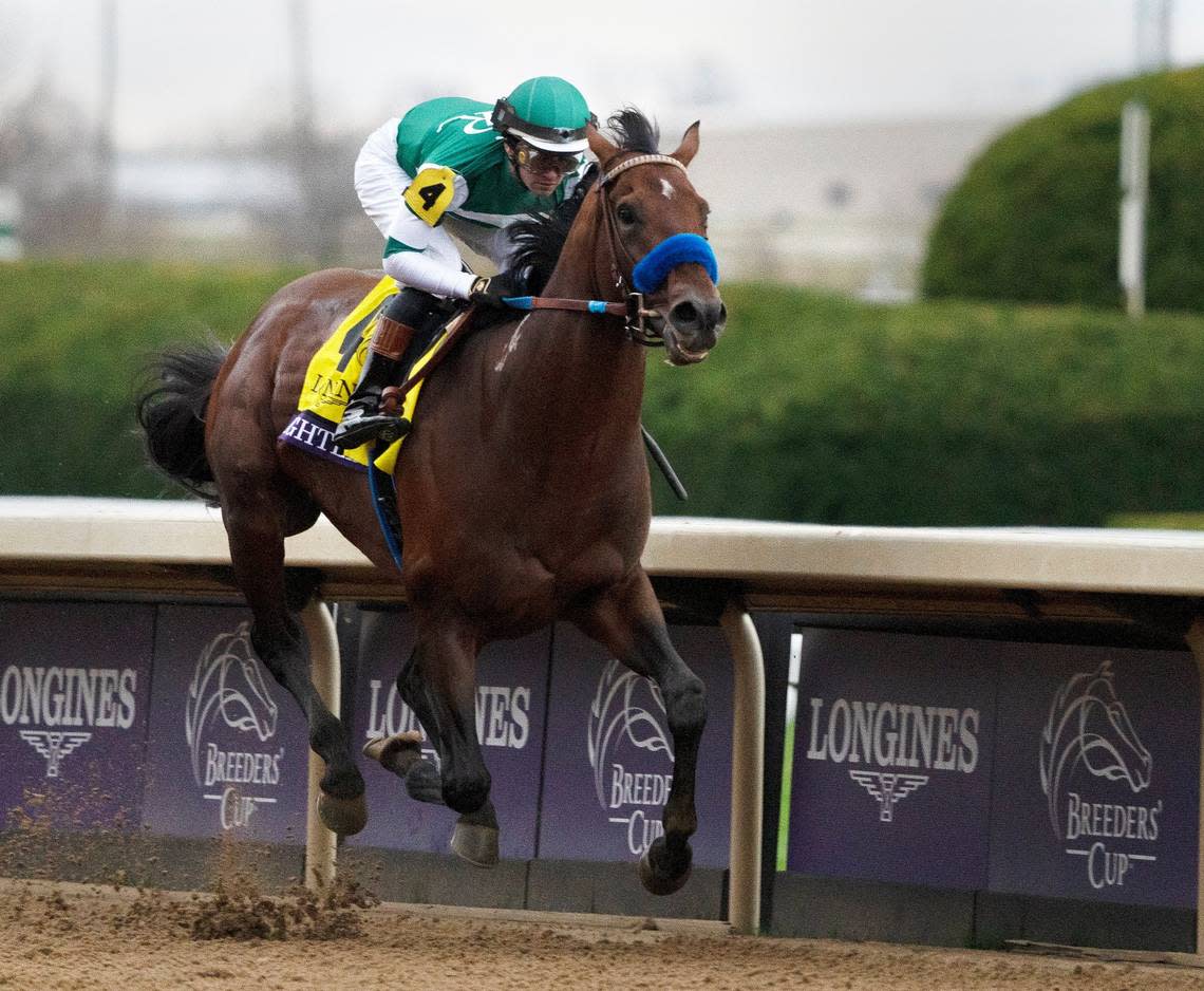 The Kentucky-bred Flightline won the Breeders’ Cup Classic at Keeneland Race Course in his native state last year.