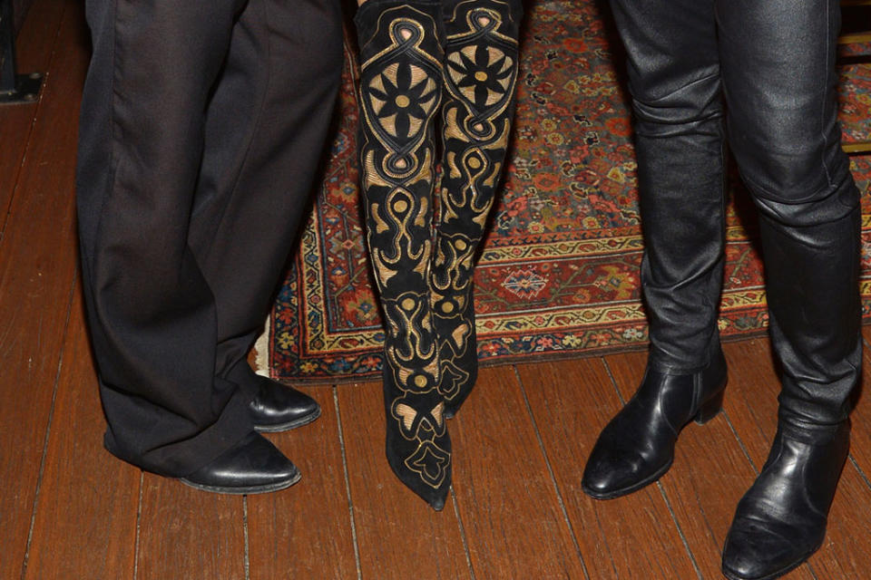 Detail of Heidi Klum’s boots at Dundas x Revolve holiday dinner. - Credit: Phillip Faraone