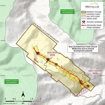 New claims staked at the Greyhound Property (CNW Group/Metallis Resources Inc.)